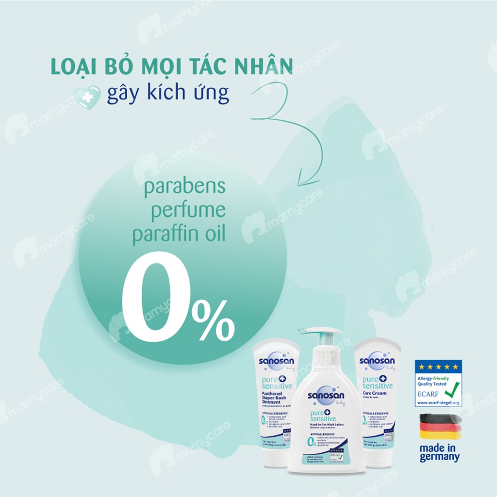 Sữa tắm gội dịu nhẹ Sanosan cho bé da chàm thể tạng và nhạy cảm - MAMYCARE