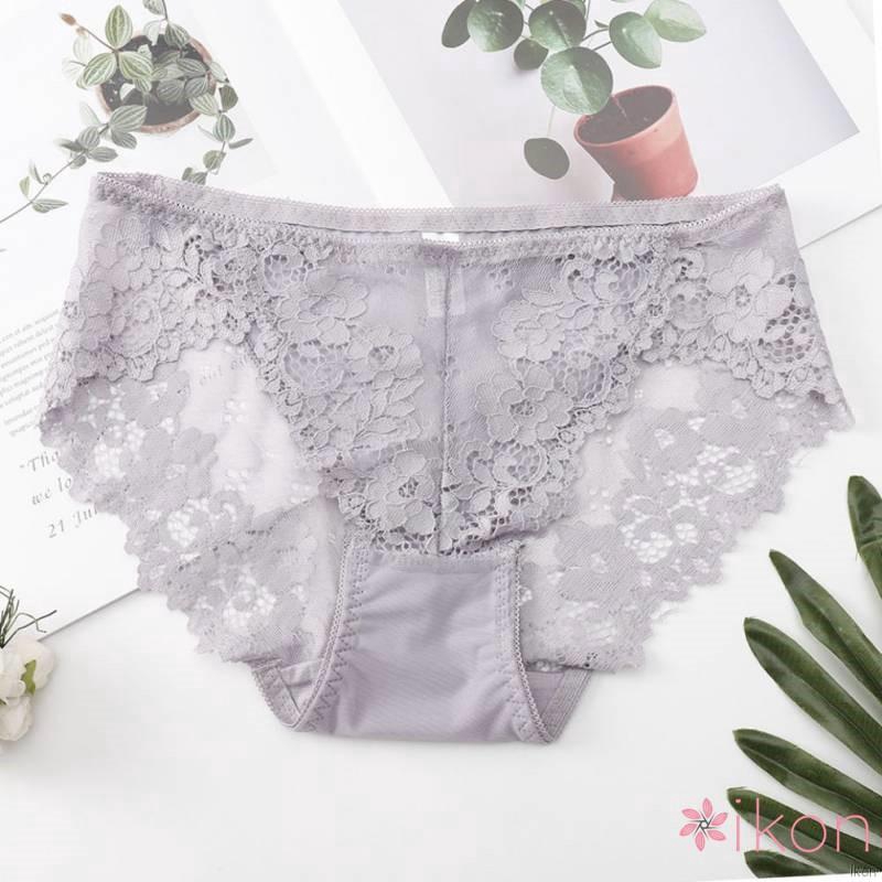 Quần lót cotton phối ren giấu đường may thời trang