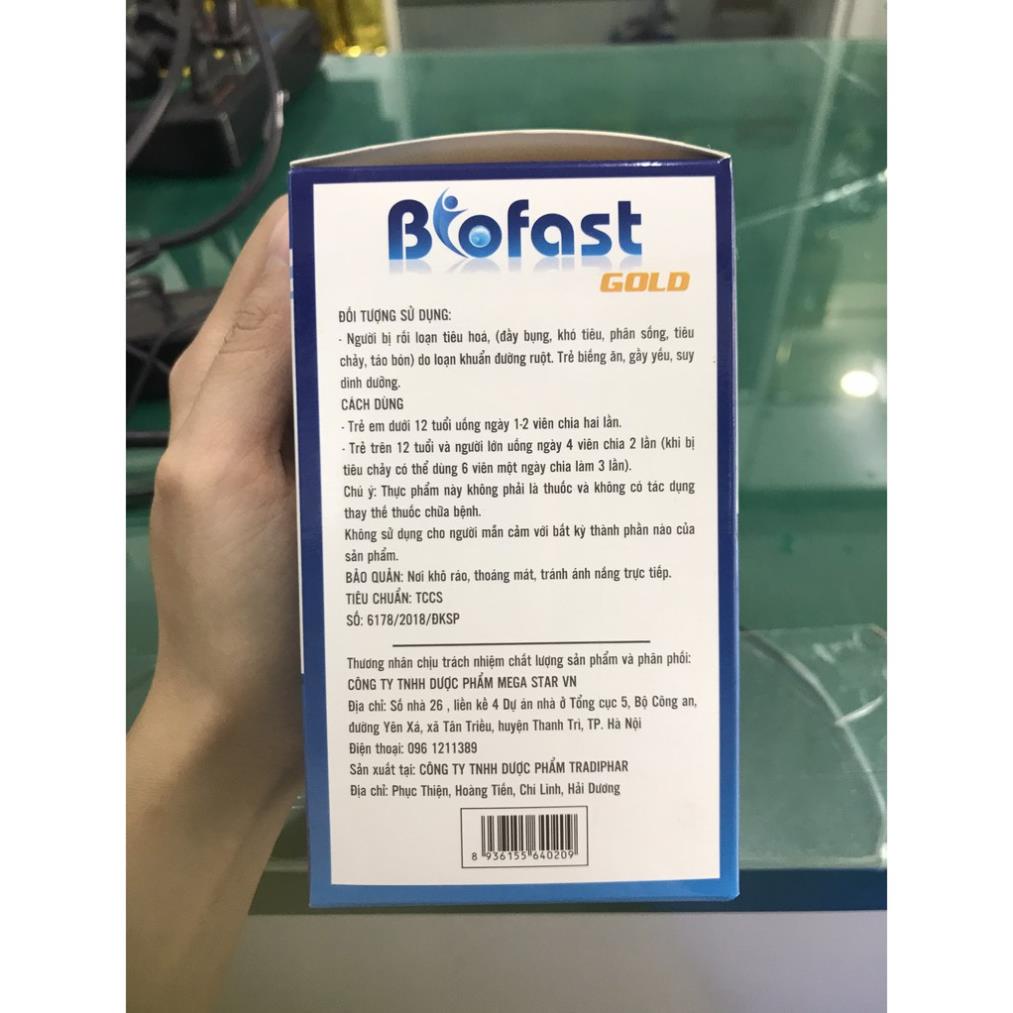 Biofast Gold - Hỗ trợ bổ sung men vi sinh, lợi khuẩn giúp cân bằng hệ tiêu hóa (100 viên)