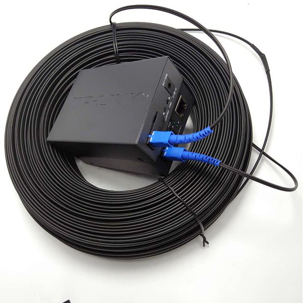 [Combo Converter + Cáp] 220 Mét cáp quang bấm sẵn + Cặp Converter Quang Netlink 3100 AB +Tặng kèm 2 