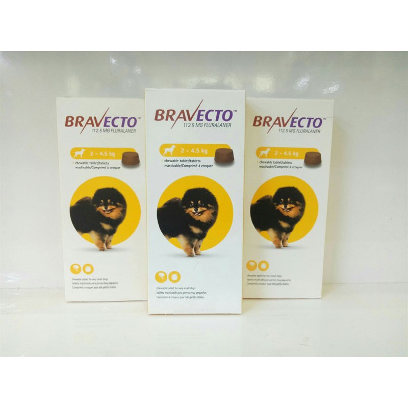 Bravecto 2-4,5kg điều trị kí sinh trùng cho cún