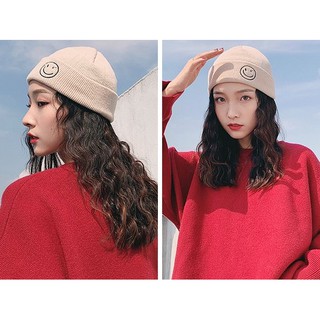 Nón Mũ len icon smile thời trang - N217