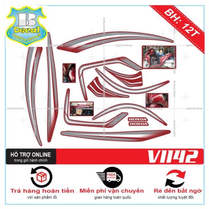 ( Quí khách vui lòng mang ra tiệm cho thợ dán ) Tem VISION 2016 DÁN XE ĐỎ [Bi Decal]