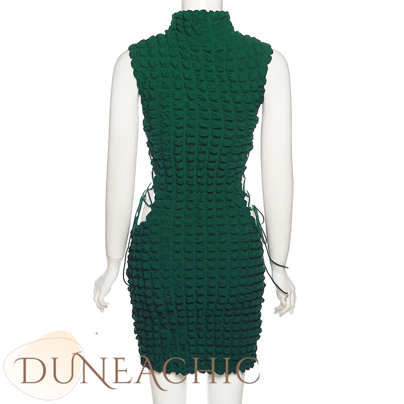 DUNEA Đầm XòE SáT NáCh Ren Hoa, Cổ Cao DàNh Cho Nữ