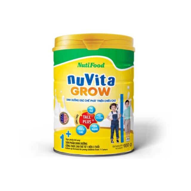 sữa tăng chiều cao Nuvita Grow 1+ cho trẻ từ 1 tới 3 tuổi lon 900g