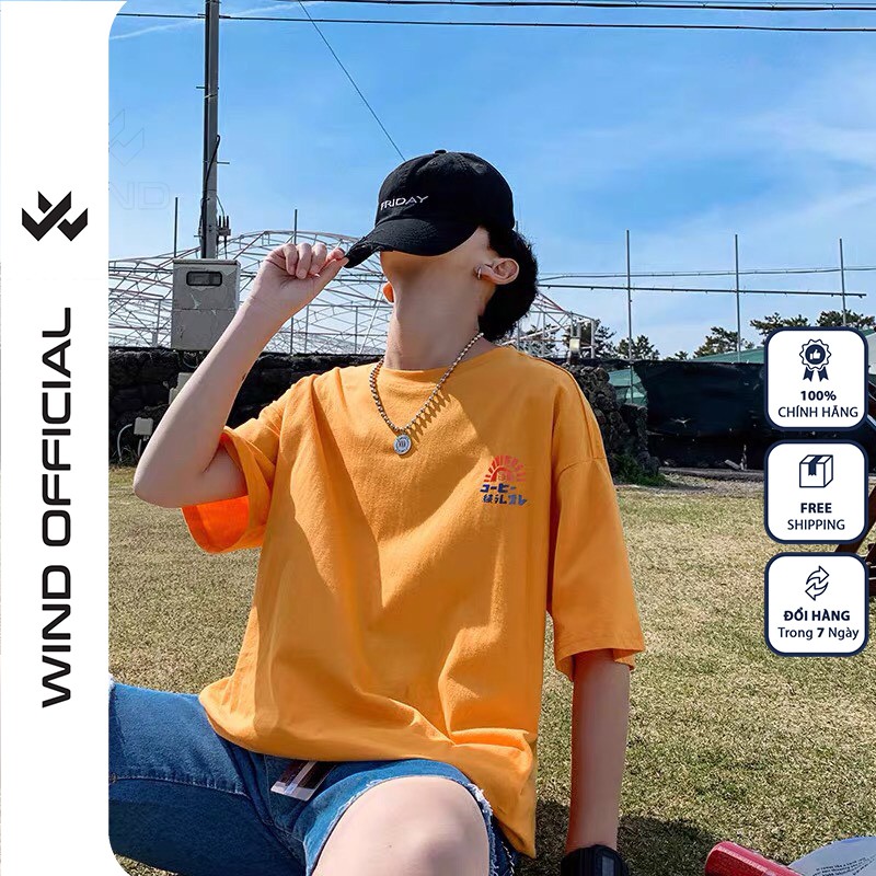 Áo thun tay lỡ WIND phông unisex form rộng Vitamin C, thời trang nam nữ oversize
