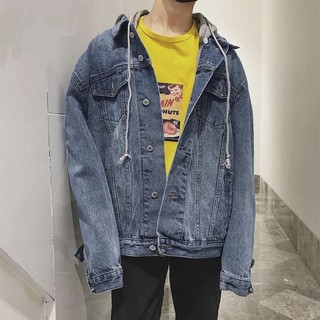 Áo khoác jeans nam phối nón nỉ