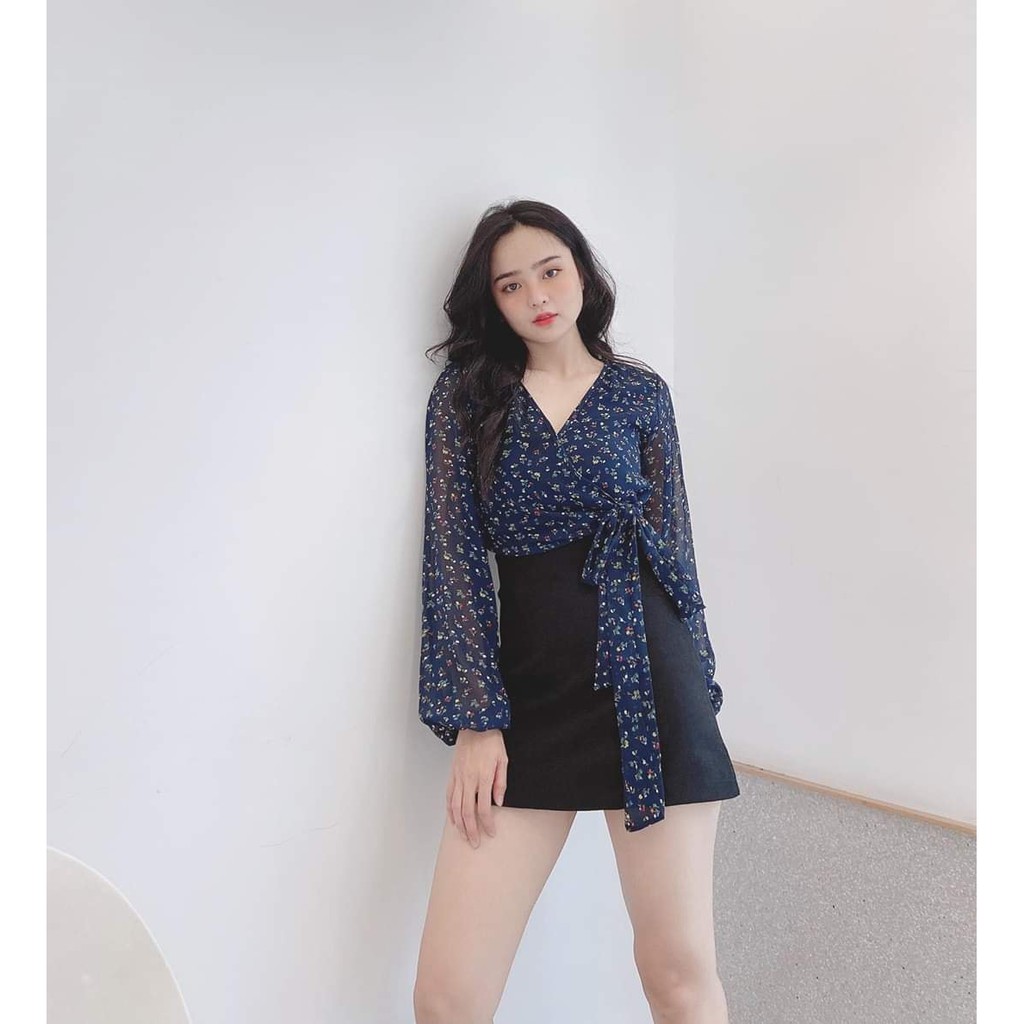 [hình thật] ÁO ĐẮP CHÉO CỘT EO