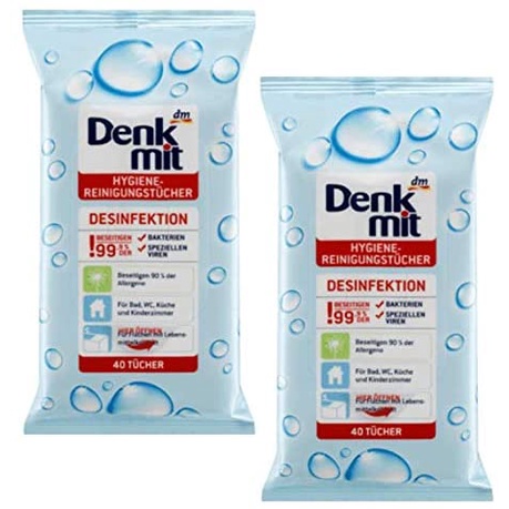 Túi giấy ướt Denkmit Hygiene, 40 tờ [HÀNG NHẬP ĐỨC]