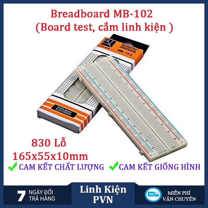 Breadboard MB-102 830 Lỗ 165x55x10mm