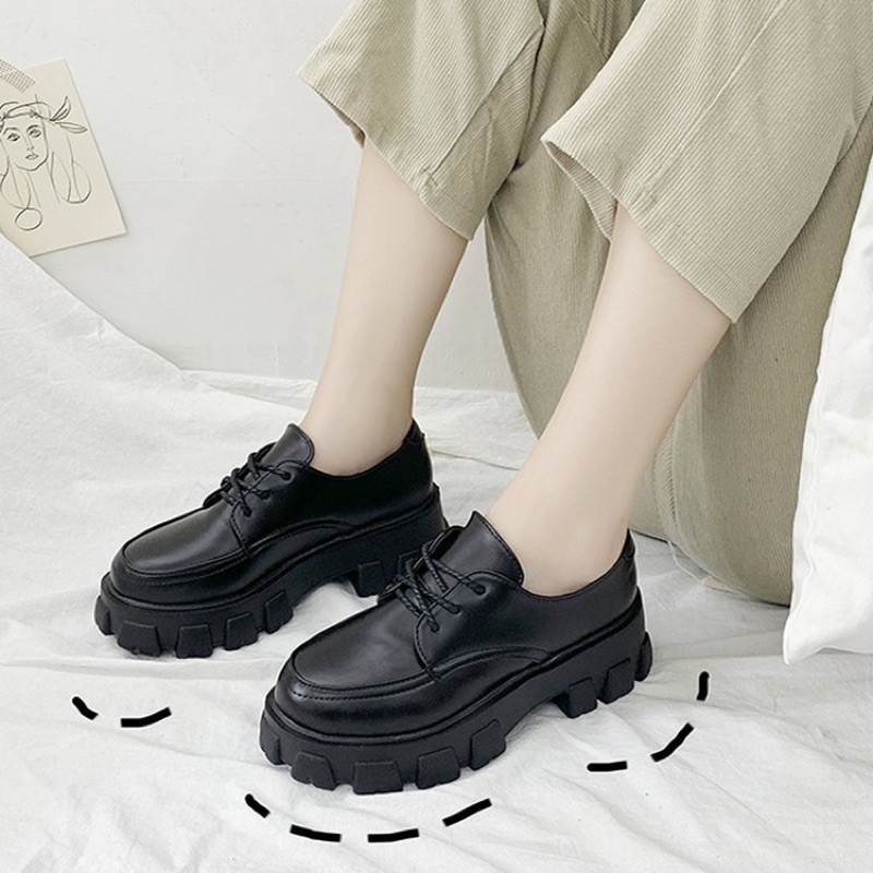 Giày boot oxford đế thô cá tính ulzzang xinh xắn