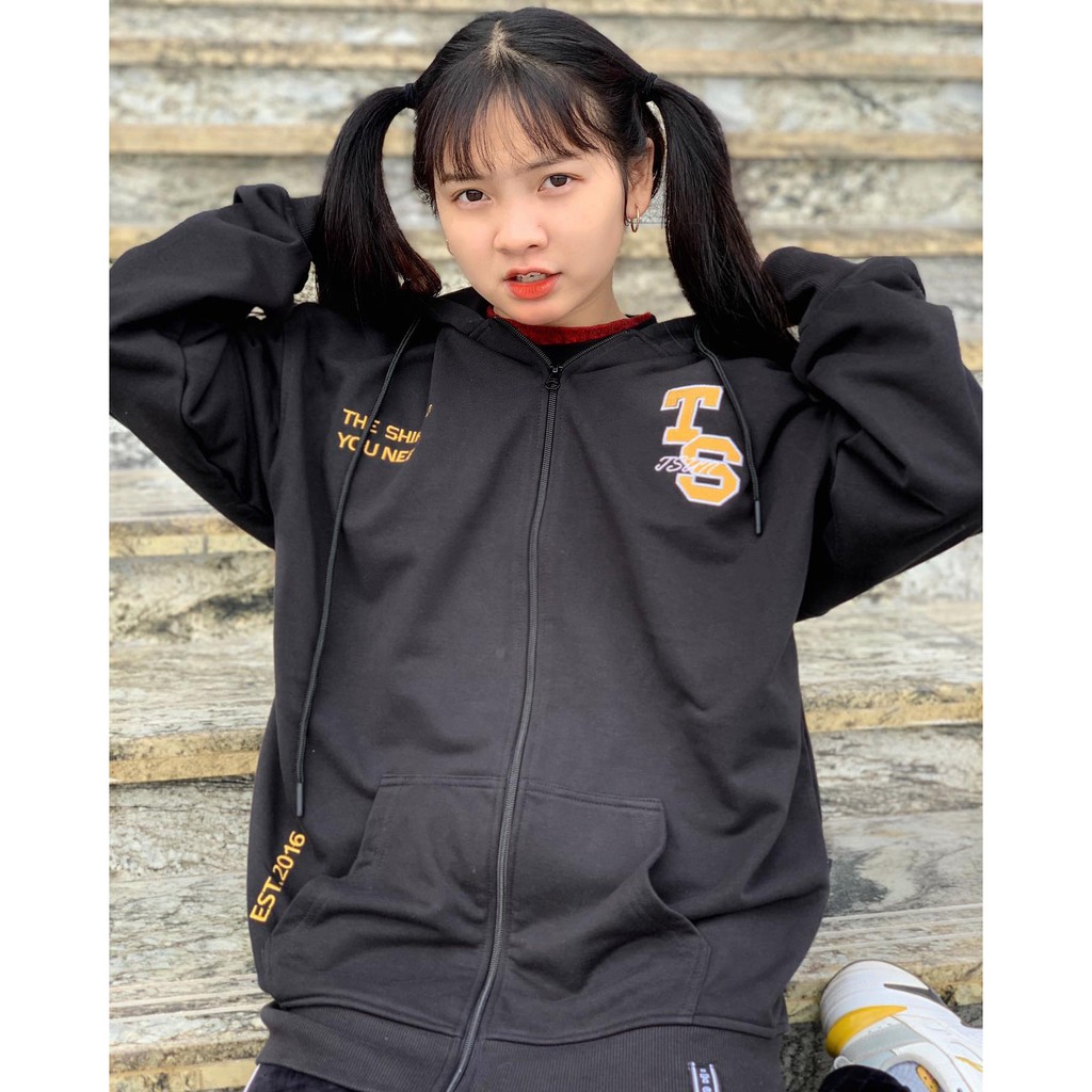 Áo Hoodie TSUN Basic Zip - Đen - Unisex | BigBuy360 - bigbuy360.vn