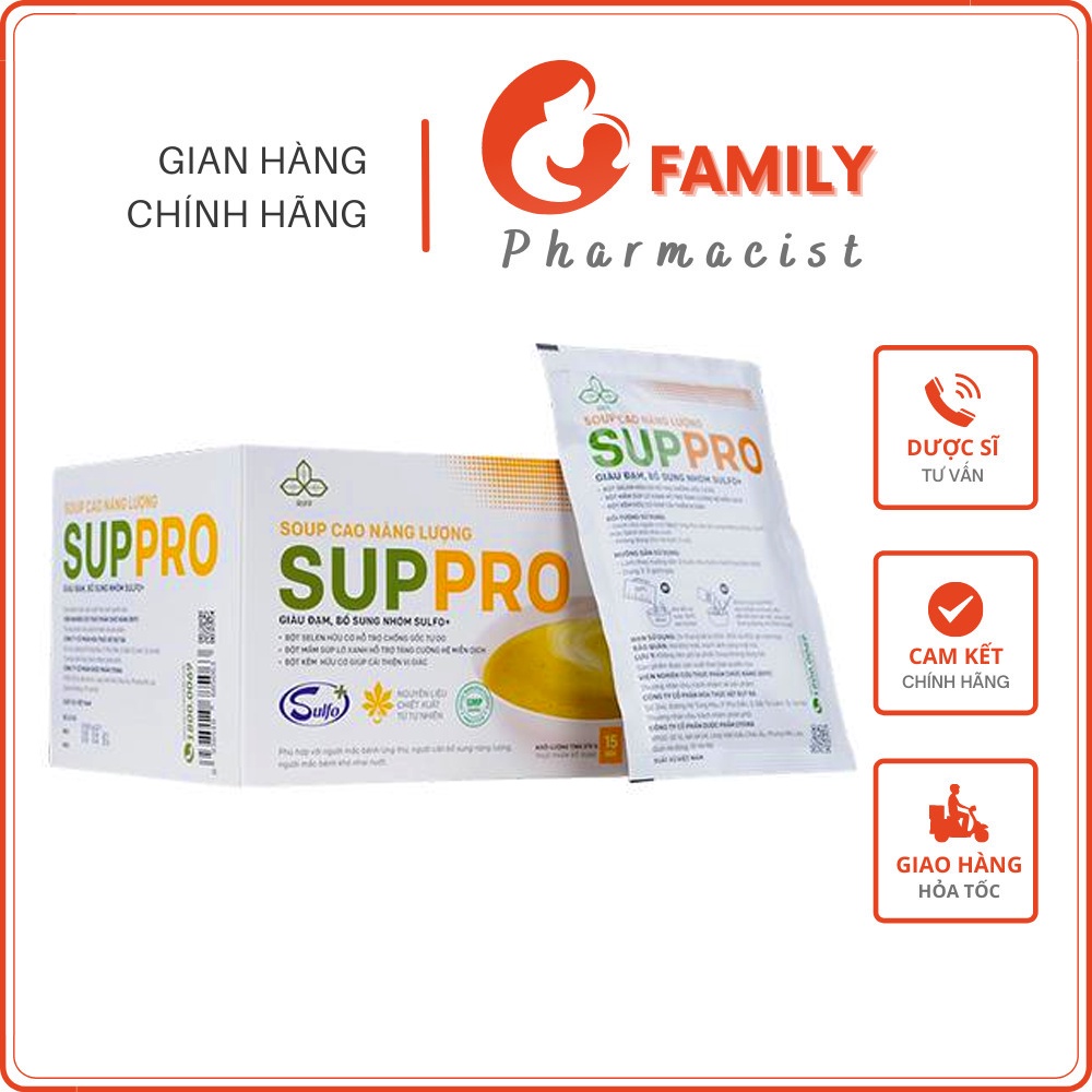 Soup SUPPRO 15 gói - Cung cấp dinh dưỡng cao phục hồi sức khỏe - Vị bò/ Vị gạo sữa