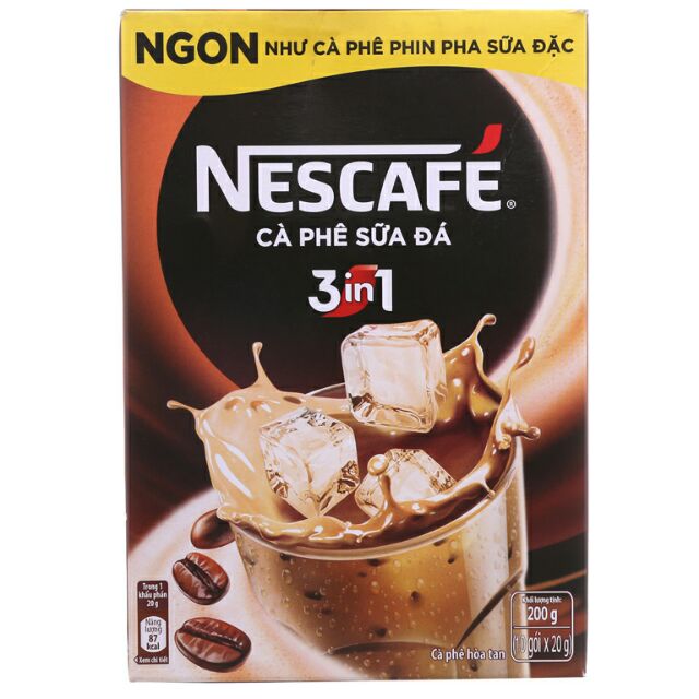 Cà phê sữa hòa tan NesCafé 3 in 1 200g(20g x 10 gói)