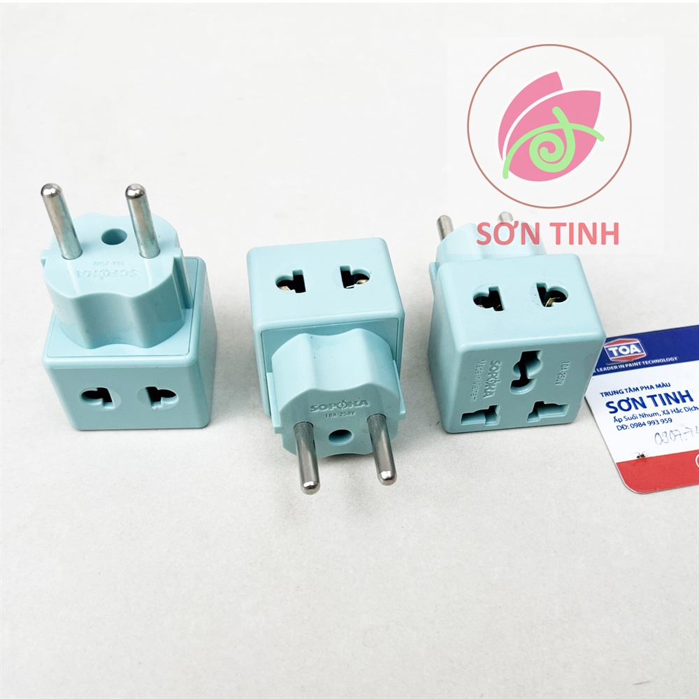 Phích Chia Điện - Đầu Nối Chia Điện 1 Ra 2 Cổng SOPOKA P15X Có 1 Cổng 3 Chấu - Chịu Tải 2200W