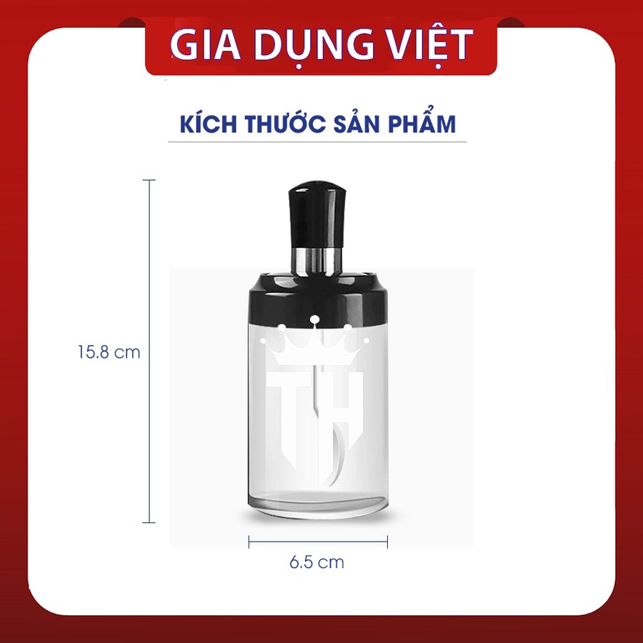 Hũ Đựng Gia Vị Thủy Tinh Chính Hãng CMART Dung Tích 250ml Kèm Muỗng Lọ Đựng Gia Vị Tiện Lợi, Thông Minh