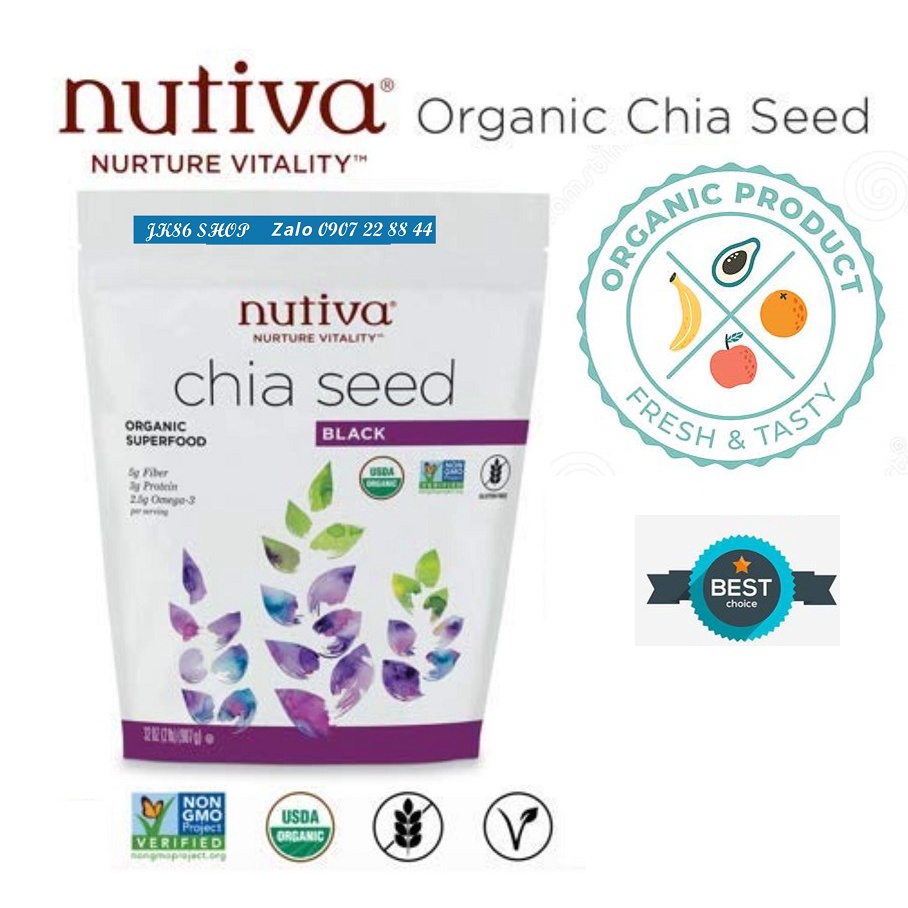 Hạt Chia Nutiva Chia Seed Cao Cấp Từ Mỹ (907gr)