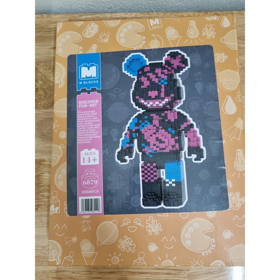 Mô hình lắp ráp gấu Bearbrick Jinx nhân vật liên minh huyền thoại 32.5cm trưng bày trang trí 3D CỰC HOT