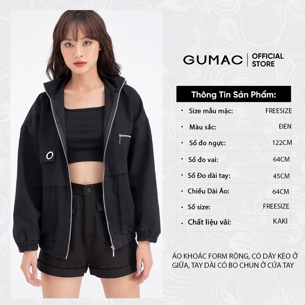 [Mã WABRGUM giảm 10% tối đa 30K đơn 99K] Áo khoác túi khóa kéo GUMAC AB657