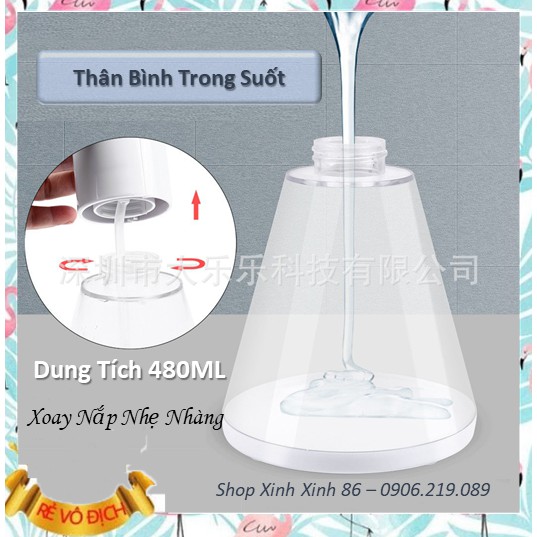 Máy Rửa Tay Cảm Biến Tự Động Phun Sương Dùng Cồn Nước Sát Khuẩn Dung Tích 480ml