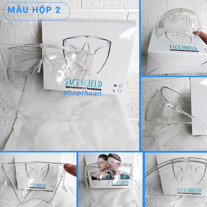 Kính mặt nạ trong suốt - chống giọt bắn, che hết khuôn mặt, bảo hộ chống bụi gió đi đường