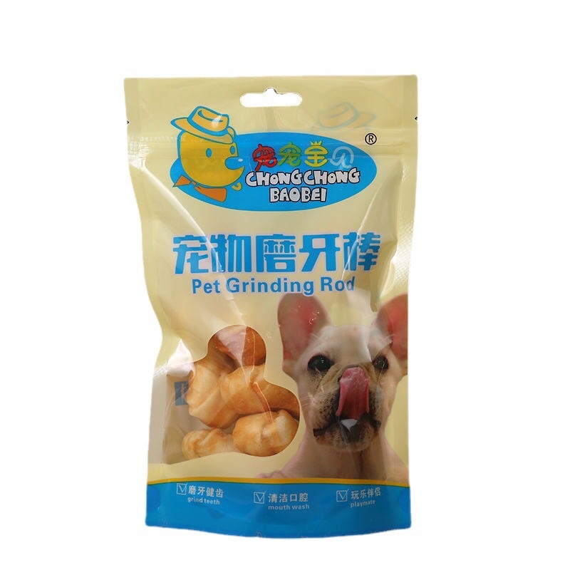 Bánh thưởng cho thú cưng gà bọc miếng da bò thường làm sạch răng