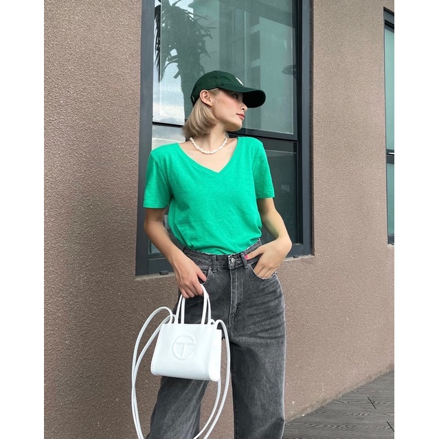 Áo thun cổ V cổ tim dáng basic nhiều màu chất cotton MIEU - GS02