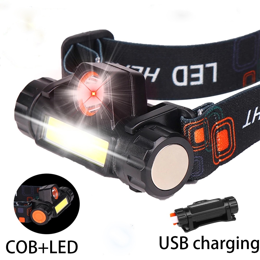 Đèn pin LED Fonken đeo đầu sạc USB không thấm nước