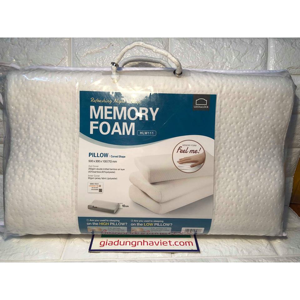 Gối cong Memory Foam Lock&amp;Lock HLW111