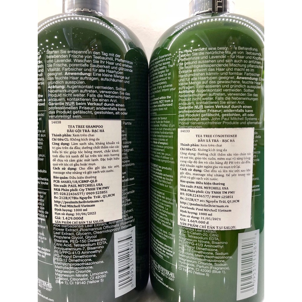 [#paul_mitchell_USA] Dầu xả trị gàu Tea Tree Special Conditioner Paul Mitchell 300ml-1000ml