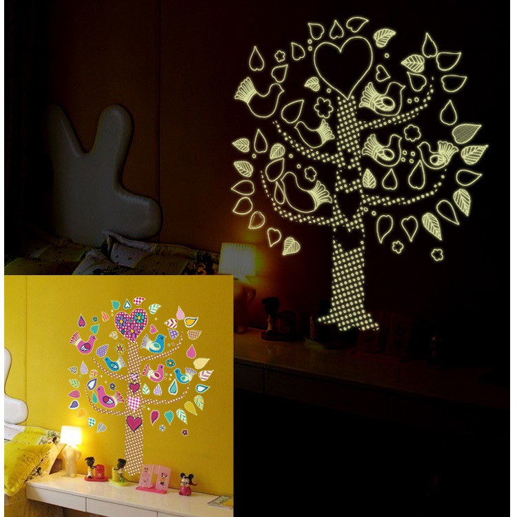 Tranh vườn thú có dạ quang cho bé AmyShop - tranh động vật decal dán tường