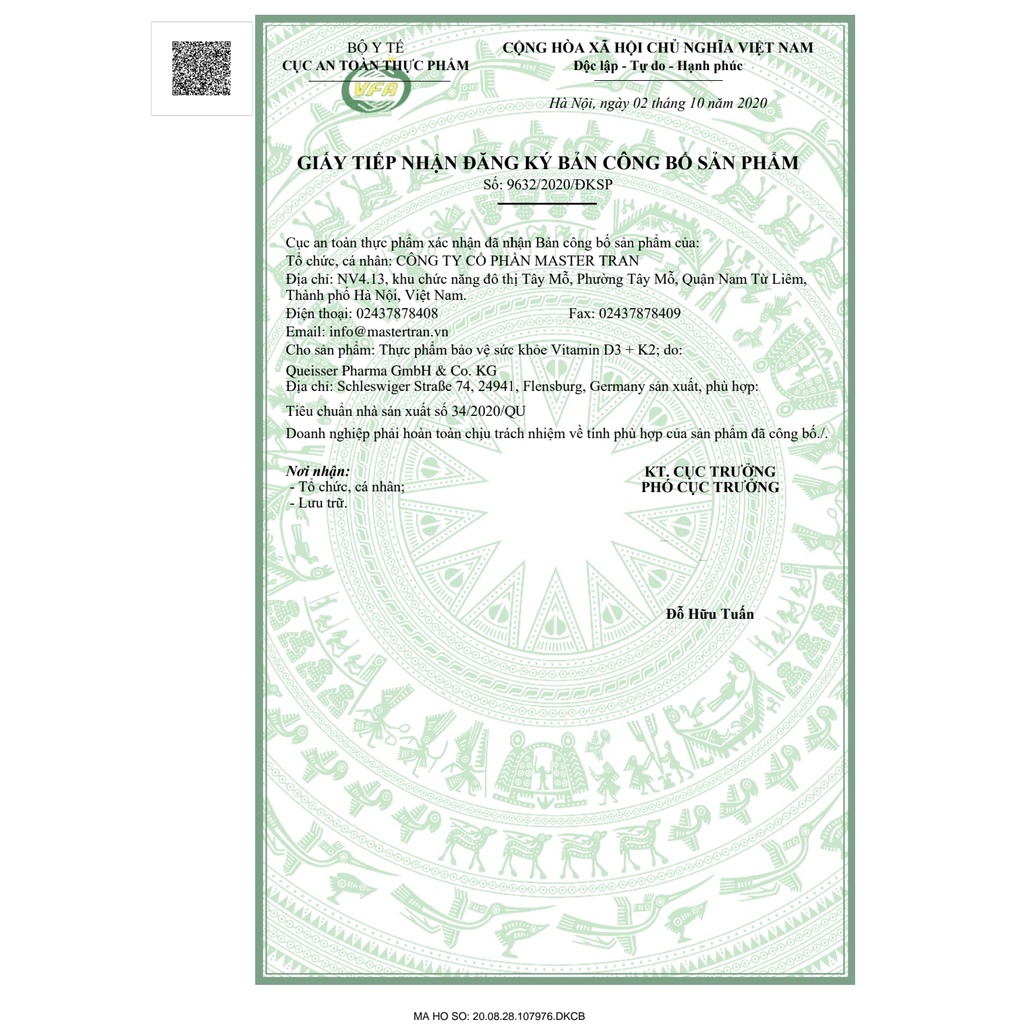 Vitamin D3 K2 - Bổ Sung Vitamin D3, Vitamin K2, Phòng Loãng Xương, Tăng Hấp Thu Canxi (Hộp 30 Viên) [Chính Hãng Đức]