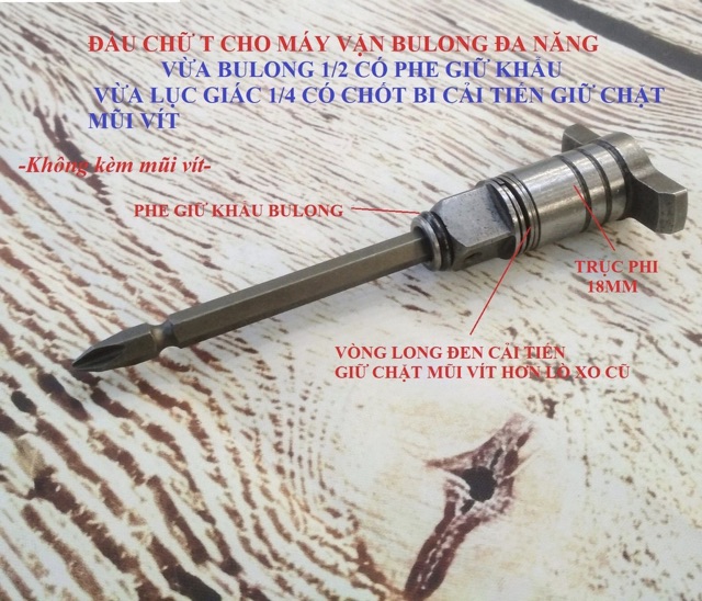 Đầu chữ T thay thế cho máy siết bulong