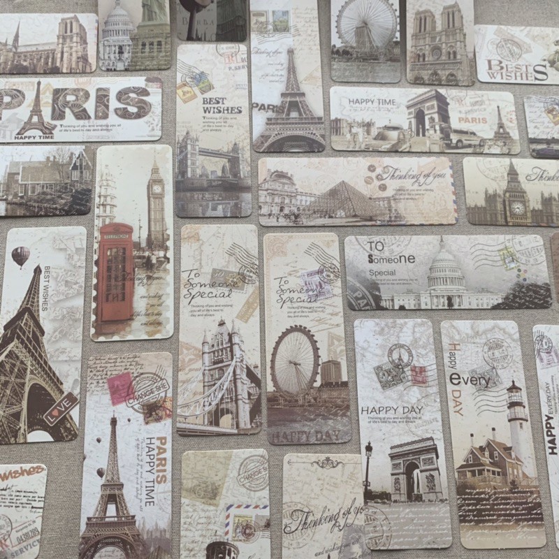 Hộp bookmark vintage 30 tấm kh003