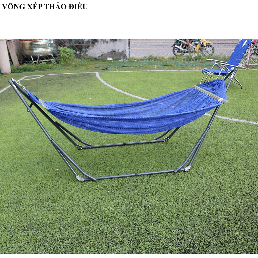 Khung võng xếp tay cong sơn tĩnh điện phi 27 hàng cao cấp thương hiệu Võng Xếp Thảo Điều