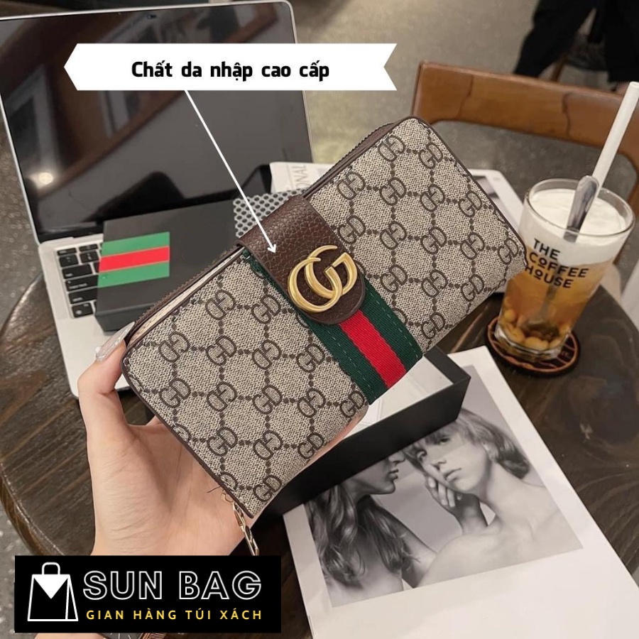 Ví nữ dài cầm tay, ví đựng thẻ, điện thoại, chìa khóa dùng đi chơi đi dự tiệc, da cao cấp size 20cm SB167