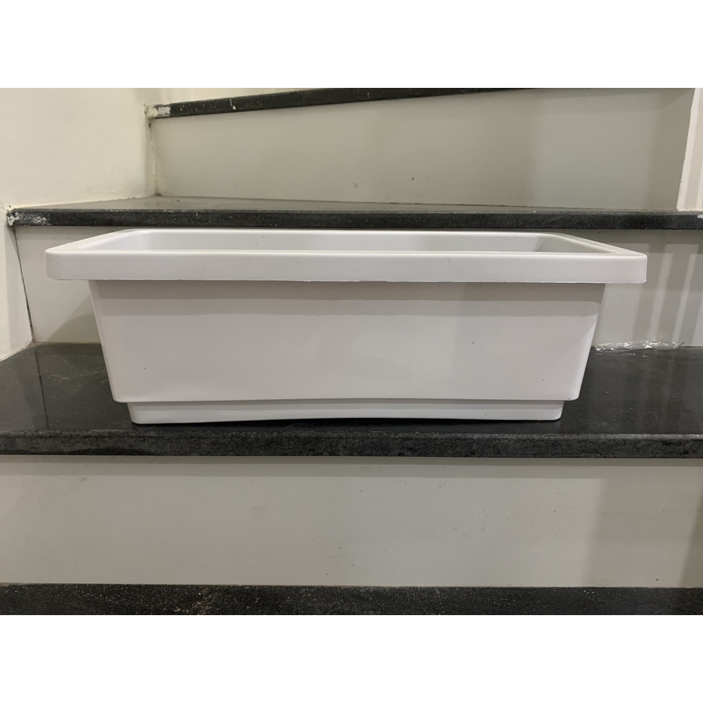 Chậu nhựa trồng hoa, trồng rau, trồng cây cảnh hình chữ nhật thông minh KT 48X20X16cm