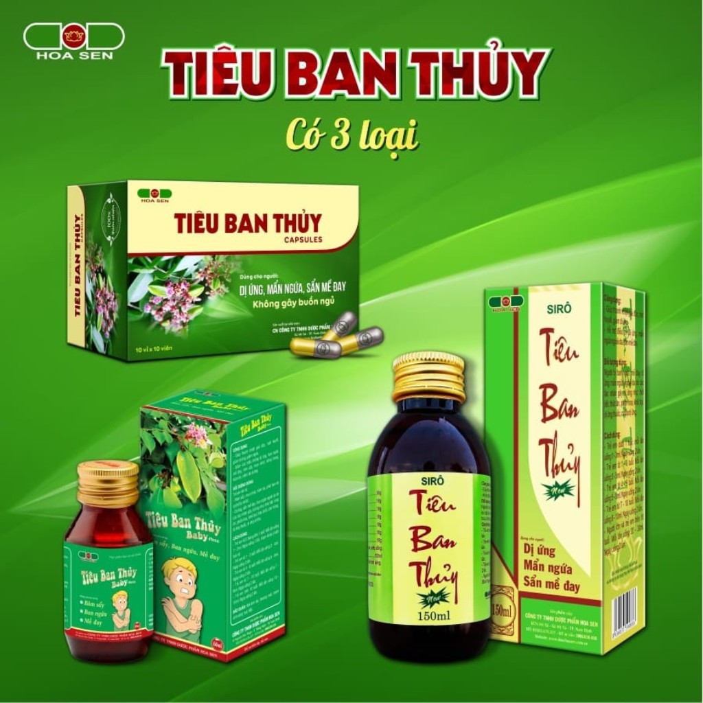 Siro Tiêu Ban Thủy 150ml giúp giảm mề đay dị ứng mẩn ngứa