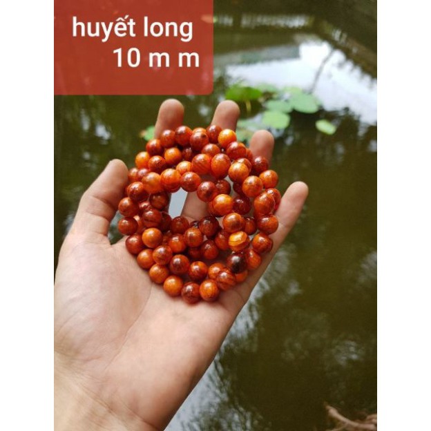 VÒNG ĐEO TAY GỖ HUYẾT LONG 10 LI - HÀNG CHUẨN HÌNH CHUẨN