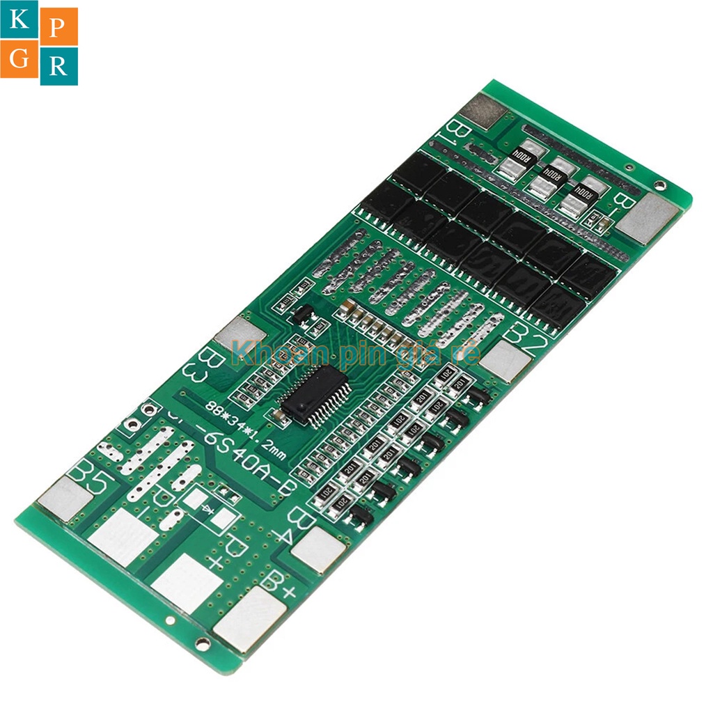 KPGR Mạch 6S 24V 40A BW bảo vệ pin Li-ion 3.7V
