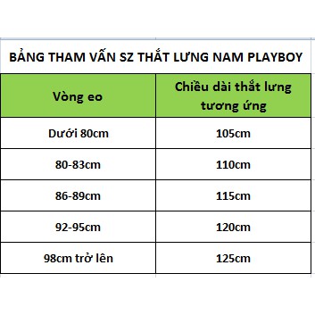 [PLAYBOY] Thắt lưng / Dây lưng nam chuẩn hãng chất đẹp mẫu hot 2017