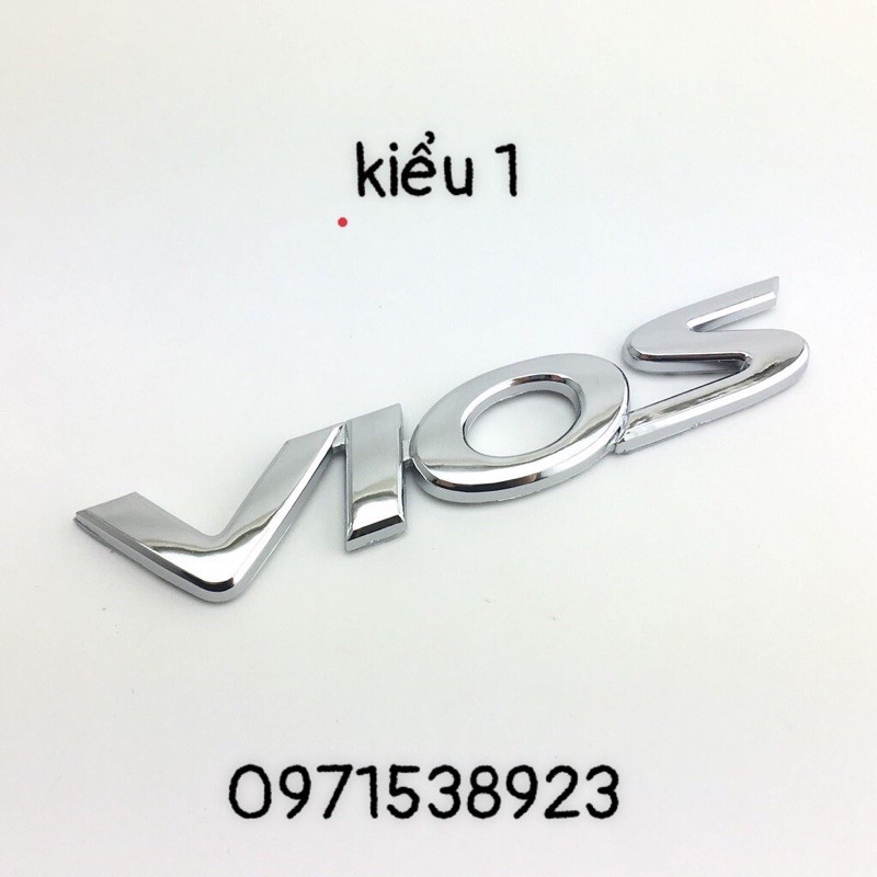 logo chữ nổi TOYOTA VIOS dán đuôi xe