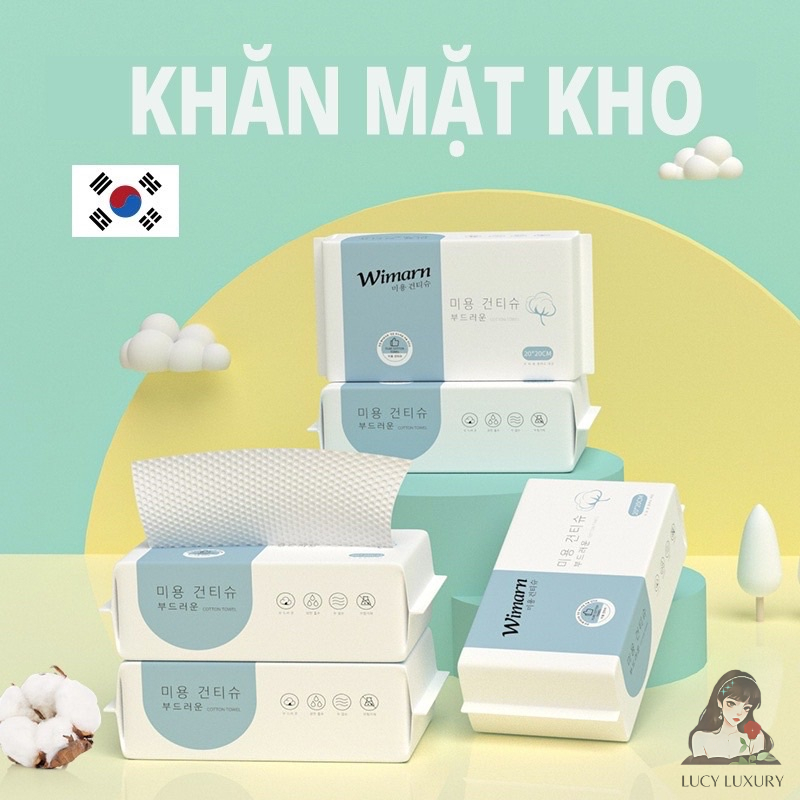 Khăn Mặt Khô Cao Cấp Wimarn Hàn Quốc Lau Mặt Dùng Một Lần Đa Năng Tiết Kiệm Tiện Dụng