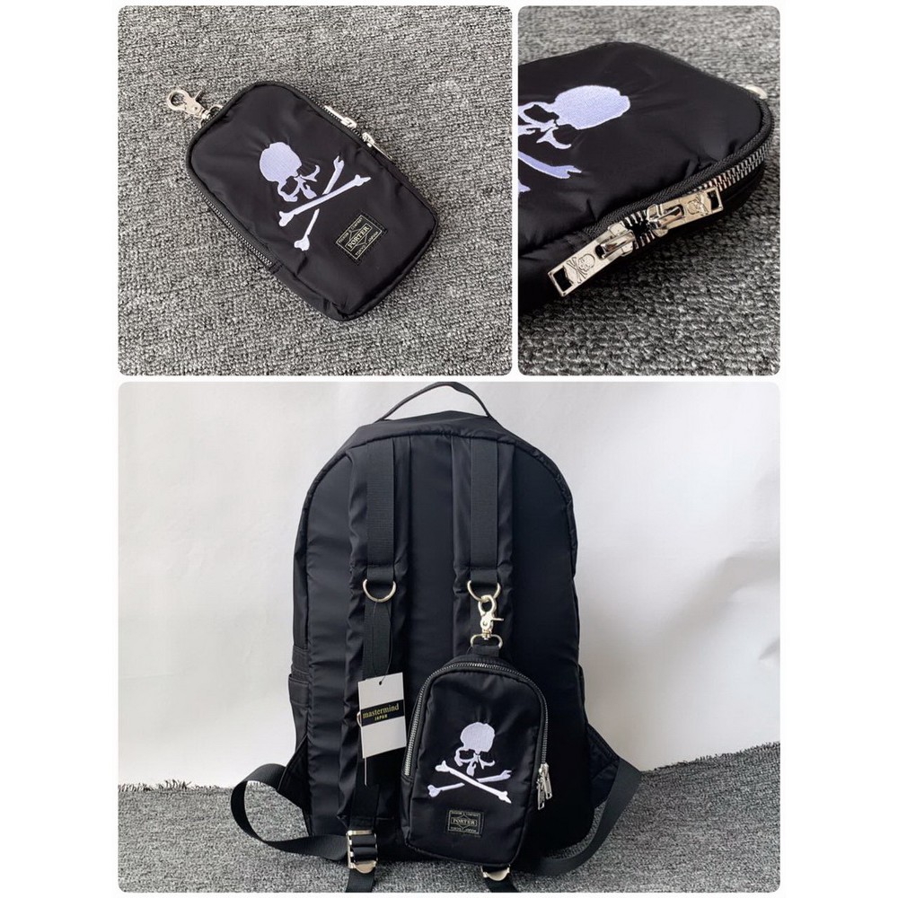 Balo Mastermind World logo embroidery black backpack