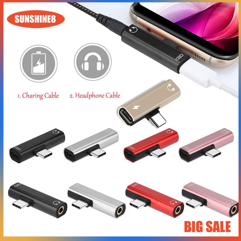 【SUN】Usb C Type C To 3.5Mm Aux Charger Jack Earphone Audio Earphone Adapter