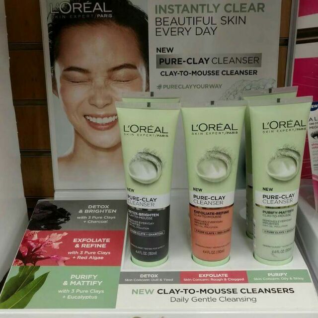 Sữa rửa mặt kết hợp massge đất sét L'oreal