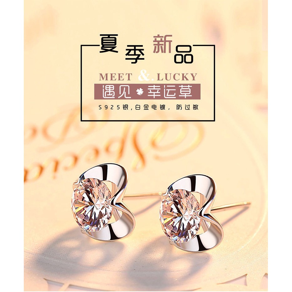 Hoa Tai Mạ Bạc 925 Hình Đầu Hươu Dễ Thương Cho Nữ