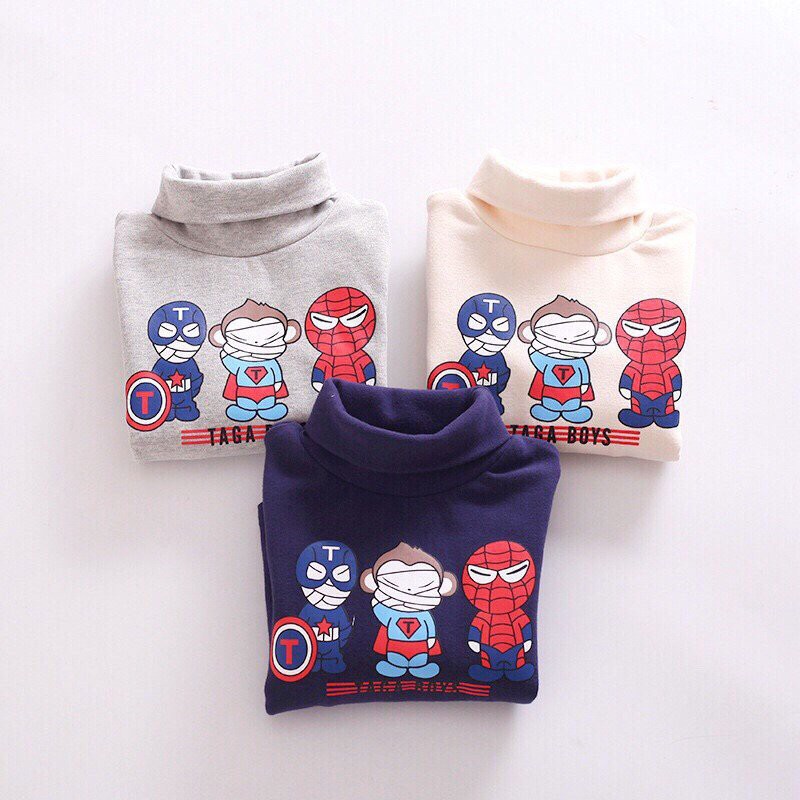 Áo thun nỉ bông cổ lọ bé trai Taga Boys, Size 6 tháng - 5 tuổi (8 - 16kg)