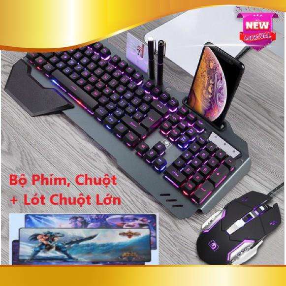 Combo Game Thủ - Bộ Phím, Chuột K618 Và Lót Chuột Siêu Lớn Led RGB Cao Cấp Bàn Phím 10 Chế Độ Led