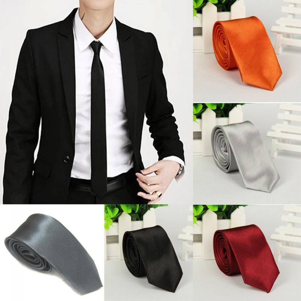 Cà vạt vải lụa màu trơn nhiều màu sắc thời trang cho nam